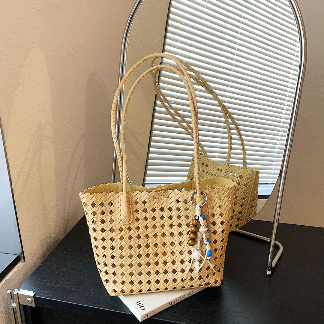 Stylish Woven Leather Tote Bag