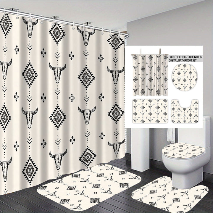 Bohemian-Themed Four-Piece Digital Bathroom Set Stornfield