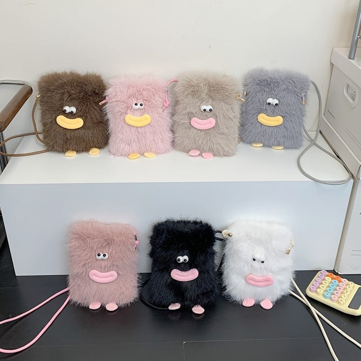 Plush shoulder bag with unique character design Stornfield