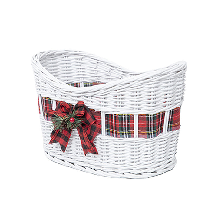 Decorative Woven Storage Basket with Festive Ribbon Stornfield