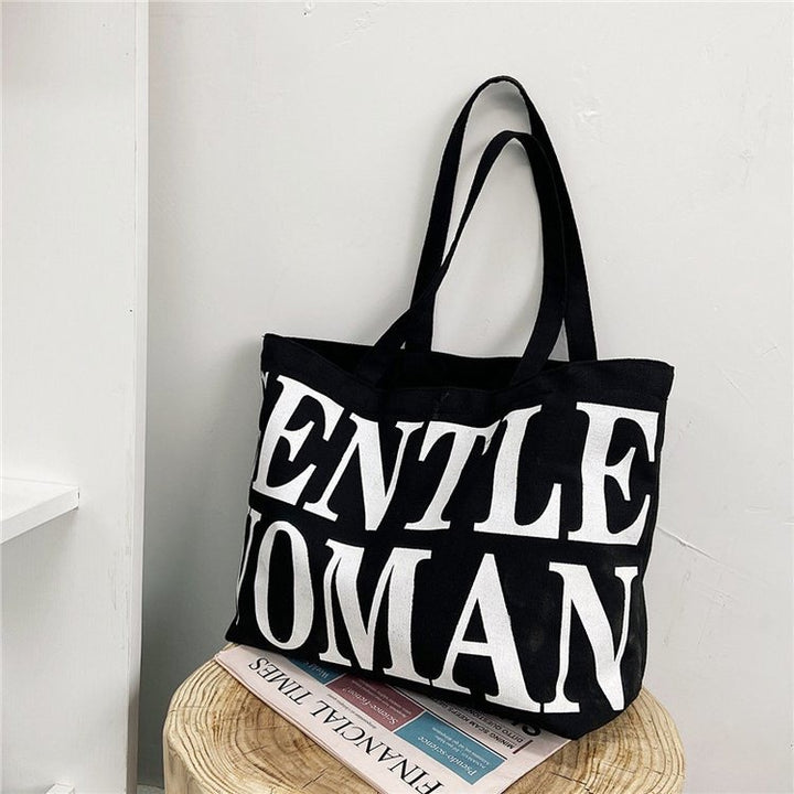 Fashionable cotton bag with striking lettering Stornfield