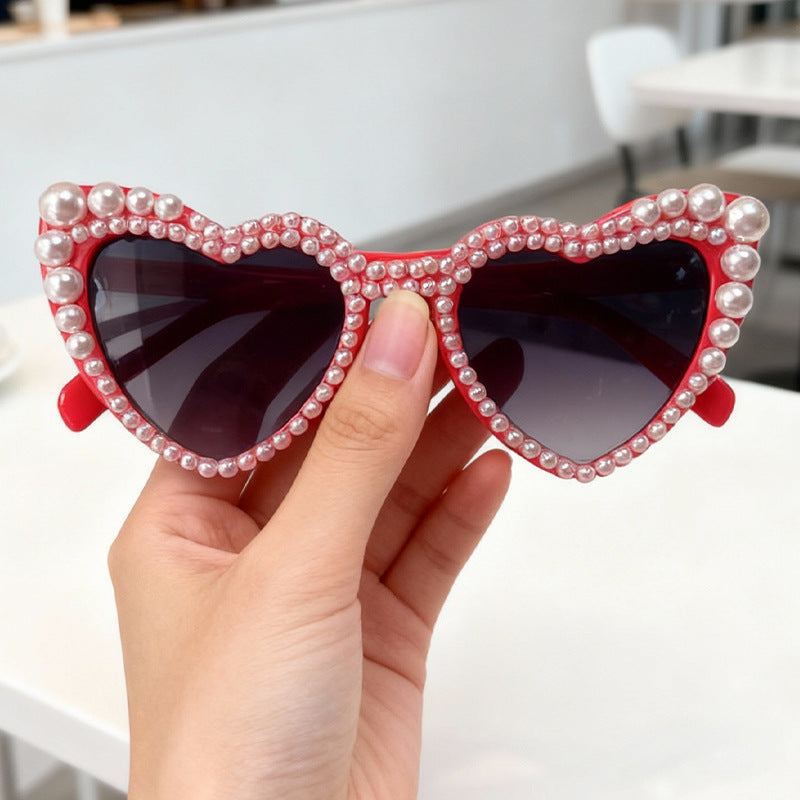 Heart-Shaped Pearl-Detail Sunglasses Stornfield