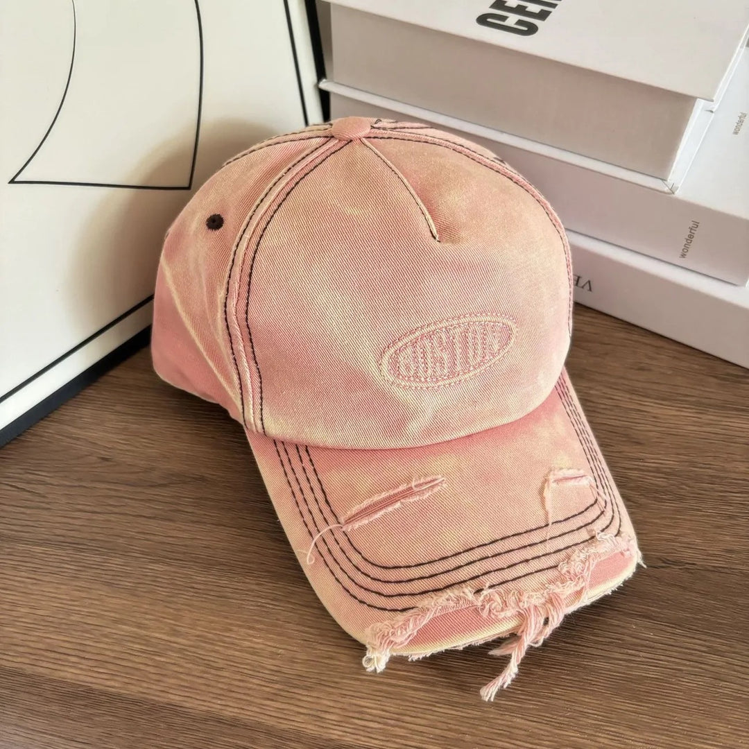 Men's Distressed Denim Effect Baseball Cap Stornfield