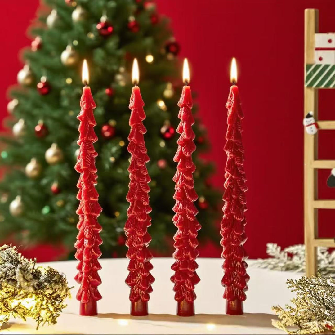 Handcrafted Sculpted Christmas Tree Taper Candle
