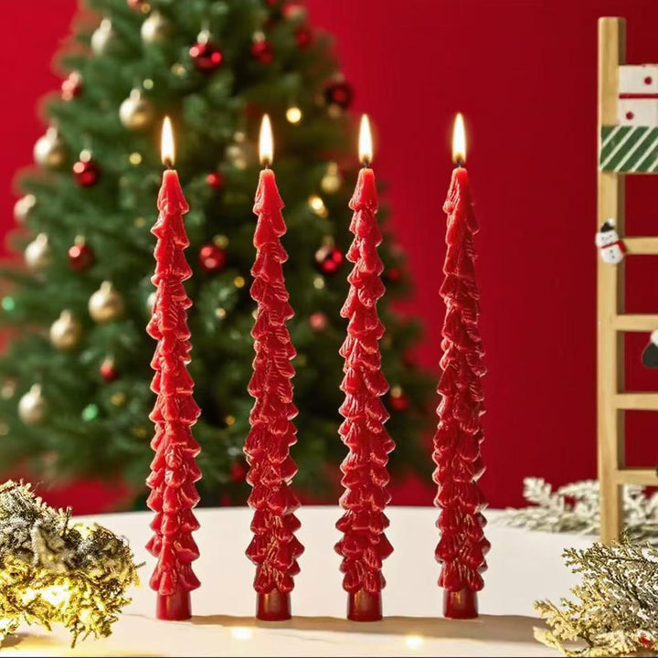 Handcrafted Sculpted Christmas Tree Taper Candle