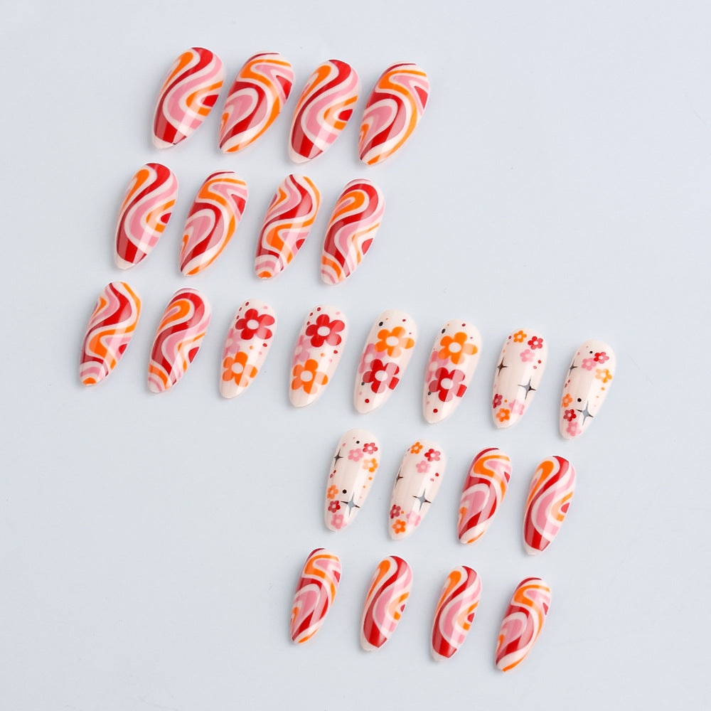 Retro Floral Nail Art Design Stornfield