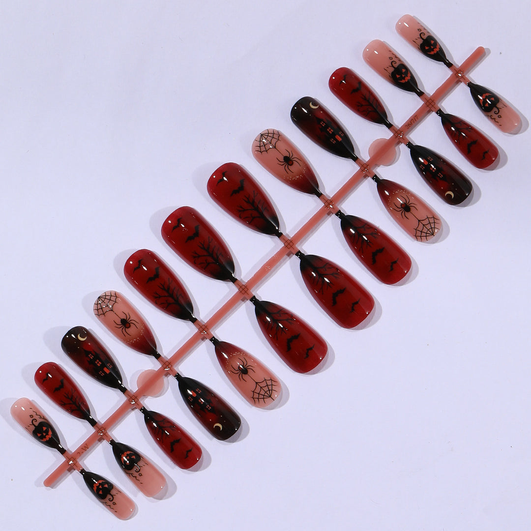 Gothic Halloween-Themed Stiletto Nail Art Extensions Stornfield 1789713505