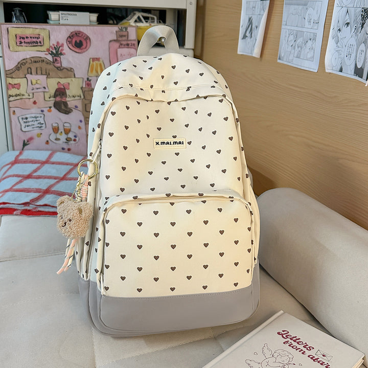 Heart-Patterned Casual Backpack Stornfield