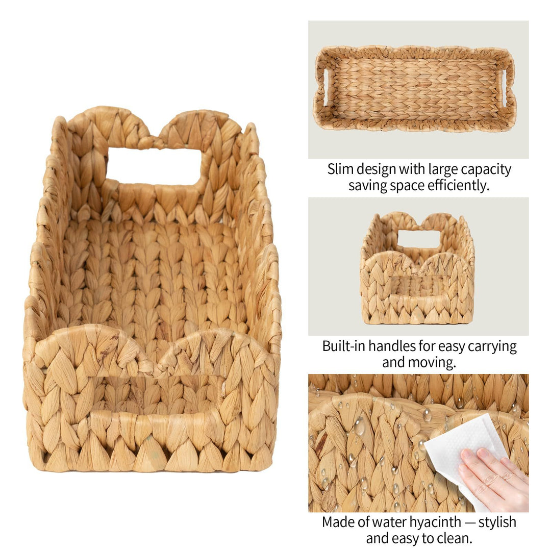 Decorative Scalloped Woven Storage Tray Stornfield