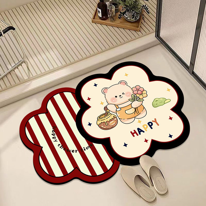 Playful Cat-Themed Bath Mat