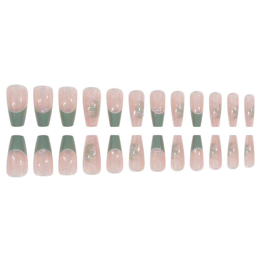 Floral-Design Acrylic Press-On Nails Stornfield