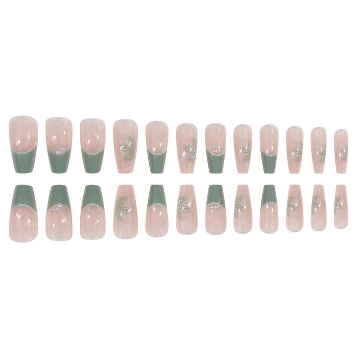Floral-Design Acrylic Press-On Nails Stornfield