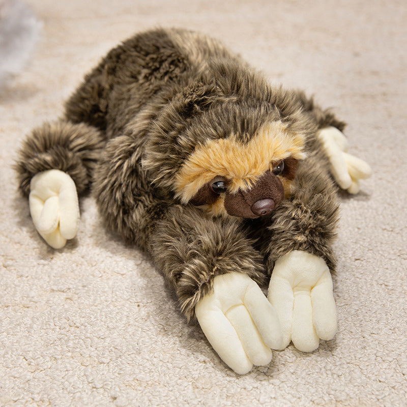 Lifelike Lying-Down Sloth Plush with Extra-Long Arms and Ultra-Soft Faux Fur Stornfield