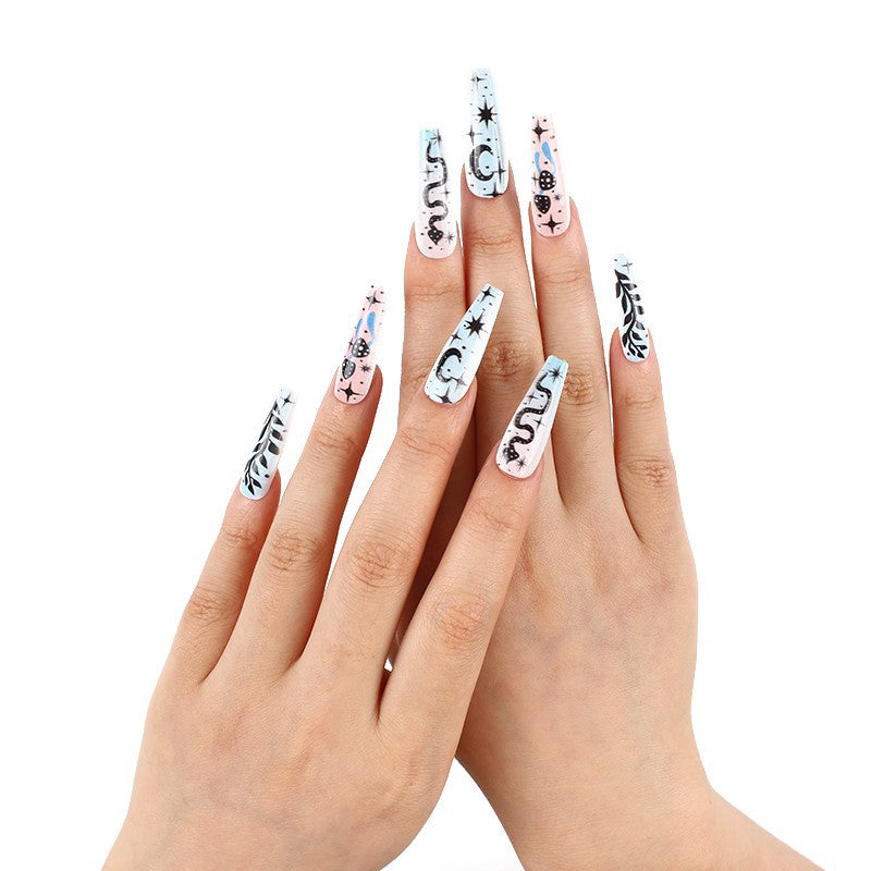 Creative nail art with mystical patterns Stornfield