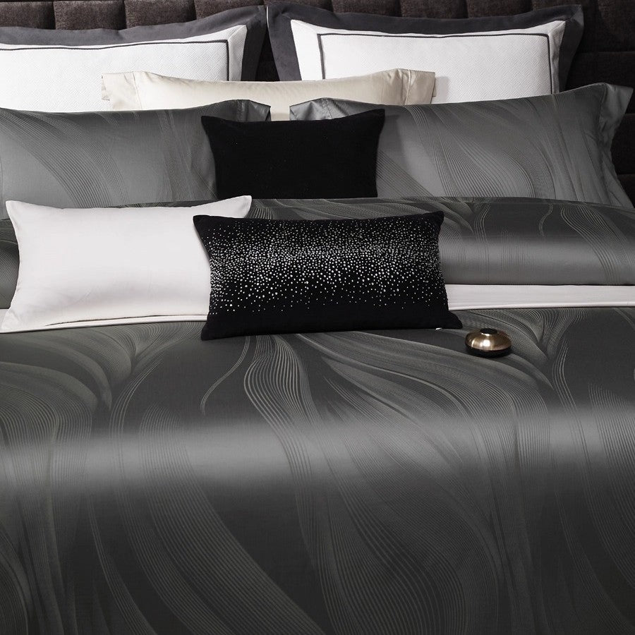 Luxury Jacquard Wave-Textured Duvet Cover Set