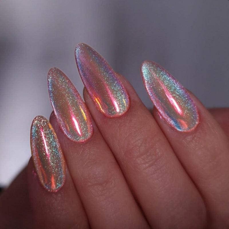 Iridescent Glossy Press-On Nail Set Stornfield