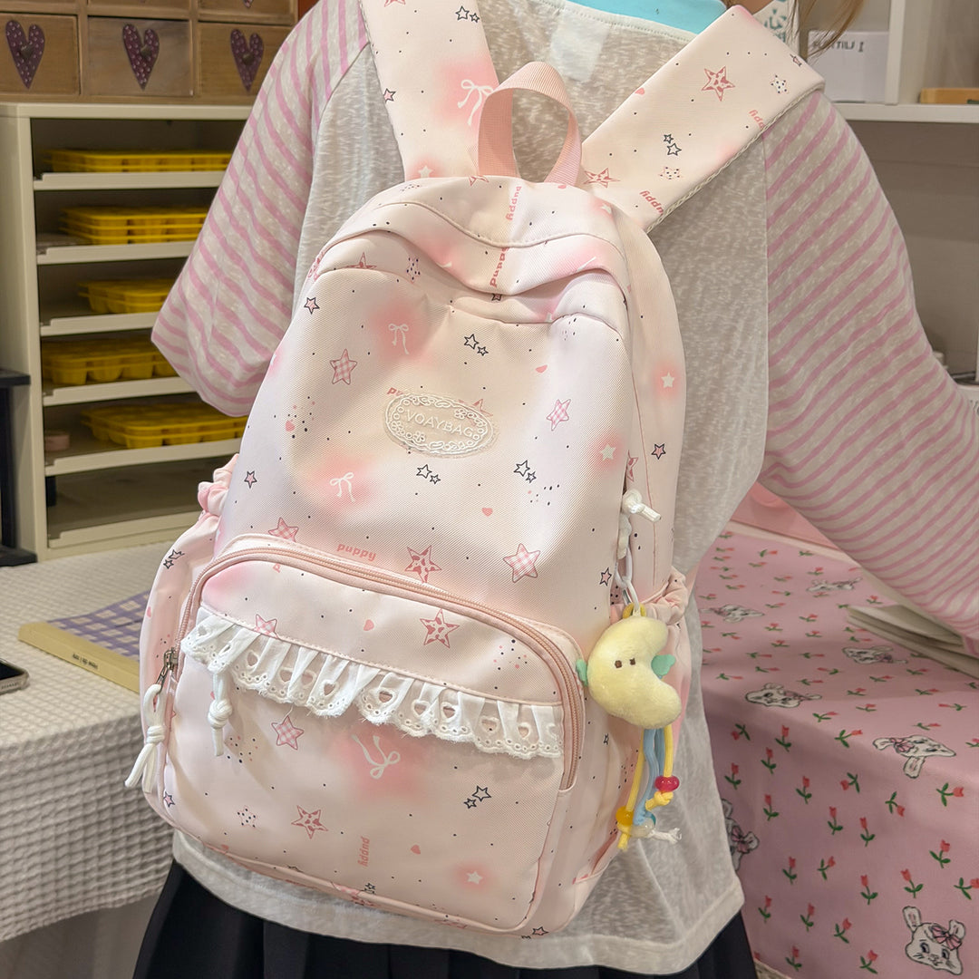 Charming Star-Embellished Casual Backpack Stornfield 1791205440