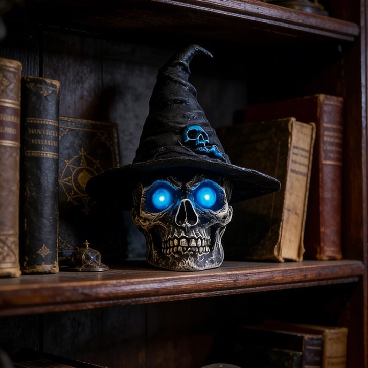 Decorative skull with witch hat Stornfield