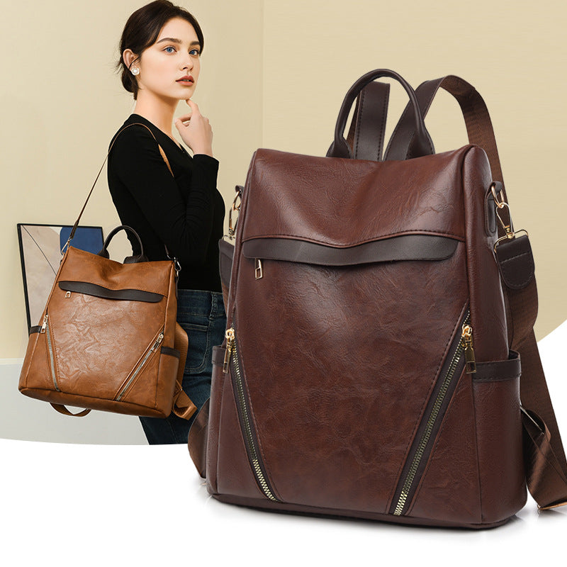 Multi-Functional Leather Backpack Stornfield