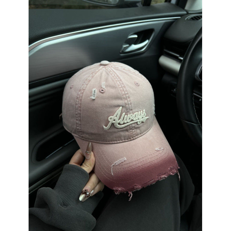 Women's Distressed Denim Style Baseball Cap Stornfield
