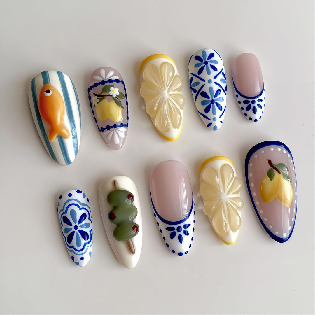 Artistic Themed Press-On Nail Set Stornfield