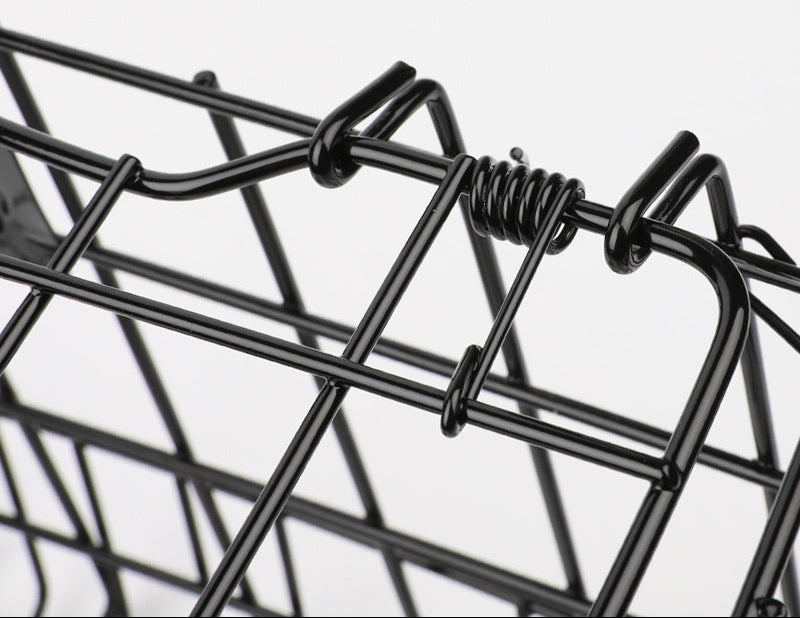 foldable steel wire rear bike cargo basket with adjustable quick-release hooks Stornfield