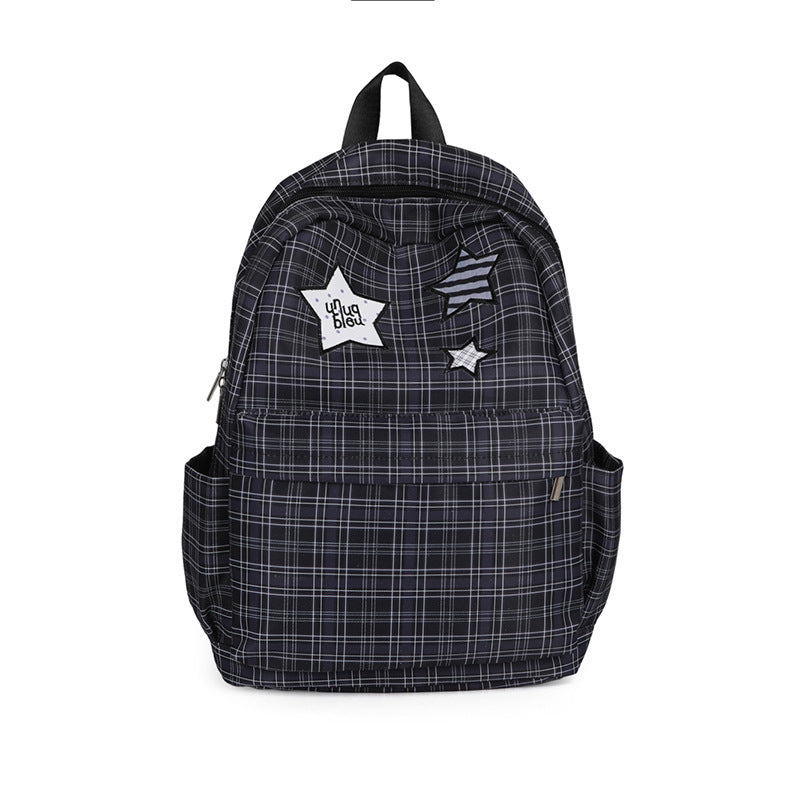 Stylish Practical Grid-Patterned Backpack Stornfield