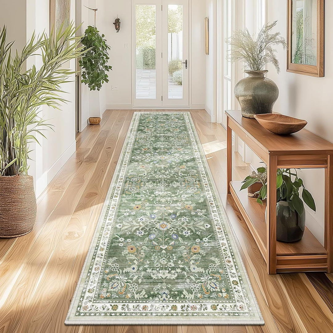Floral Pattern Runner Rug