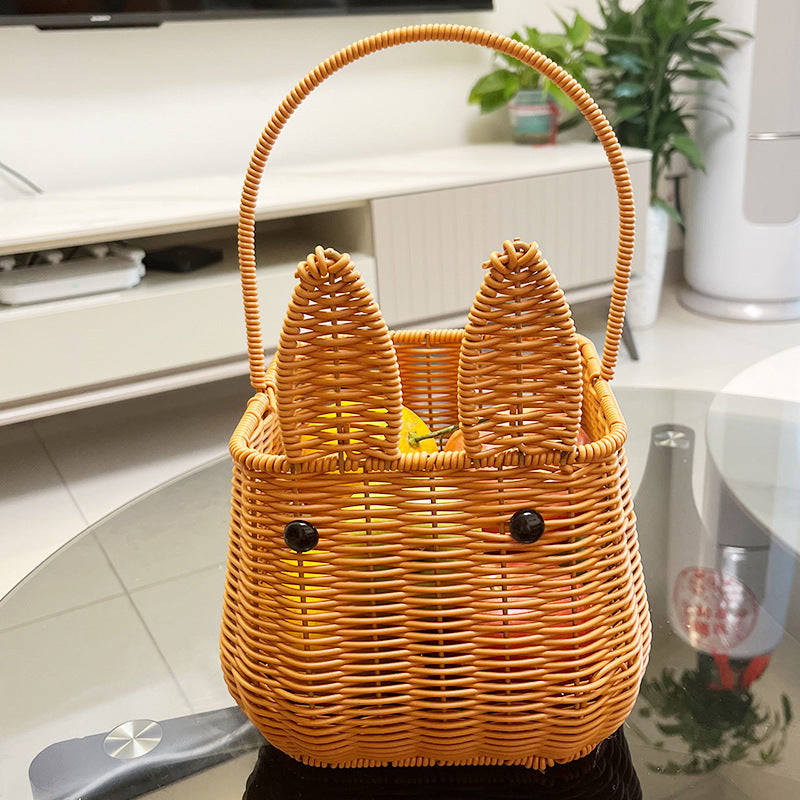 Bunny-Shaped Decorative Woven Storage Basket Stornfield