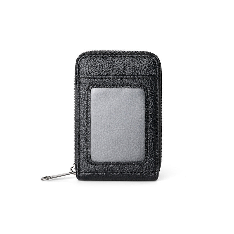 RFID-Blocking Textured Leather Zip Card Holder Stornfield