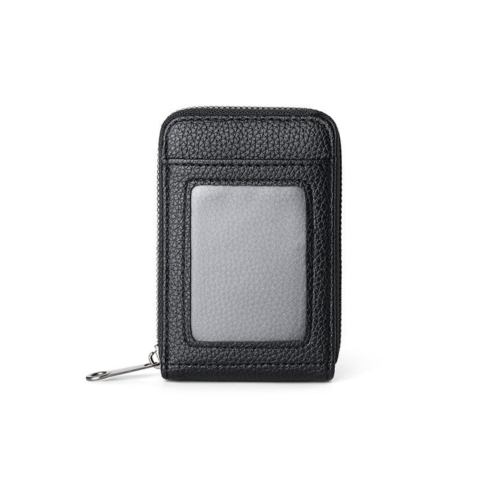 RFID-Blocking Textured Leather Zip Card Holder Stornfield