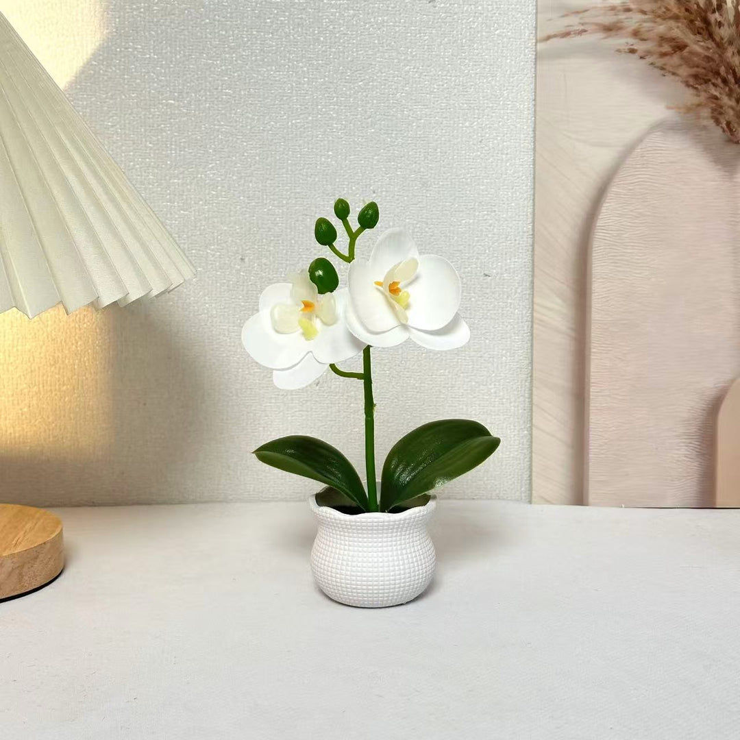 Elegant Artificial Orchid Plant Arrangement for Home Decor Display