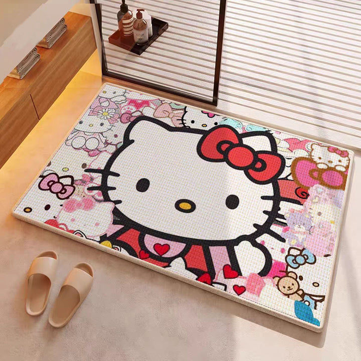 Cartoon Character-Themed Plush Bath Mat for Bathroom