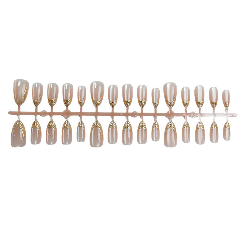 Elegant Golden Accent Press-On Nail Art Stornfield
