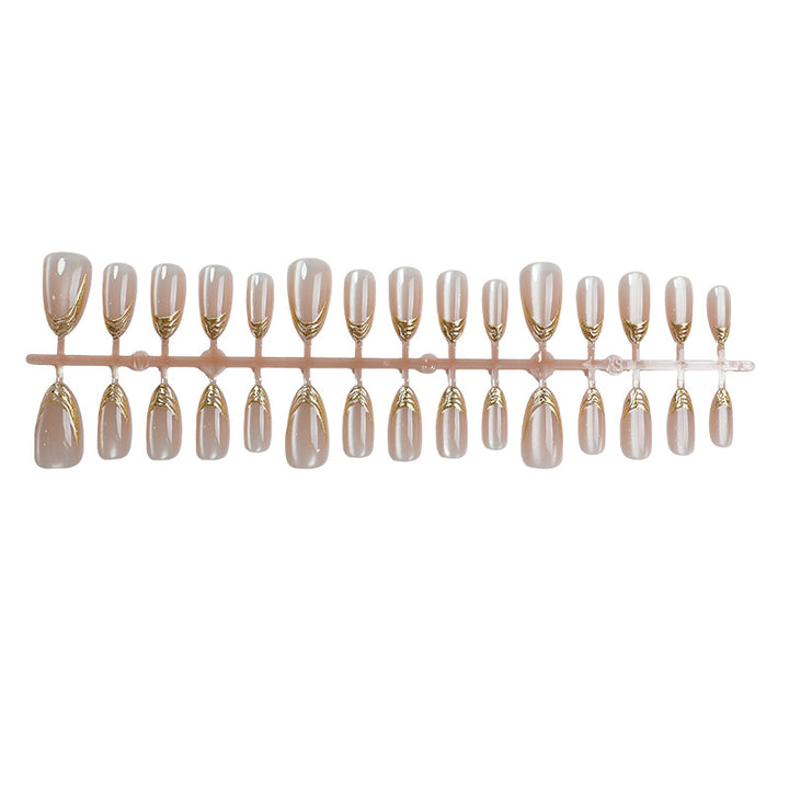 Elegant Golden Accent Press-On Nail Art Stornfield