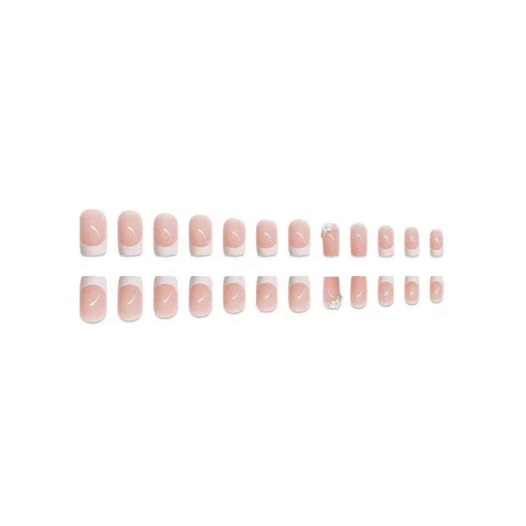 Elegant French Tip Press-On Nail Art Set Stornfield