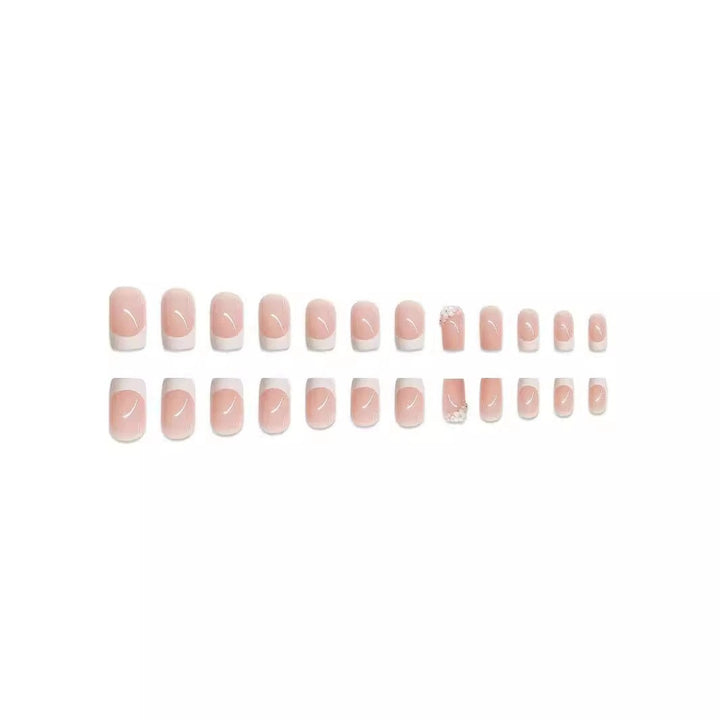 Elegant French Tip Press-On Nail Art Set Stornfield