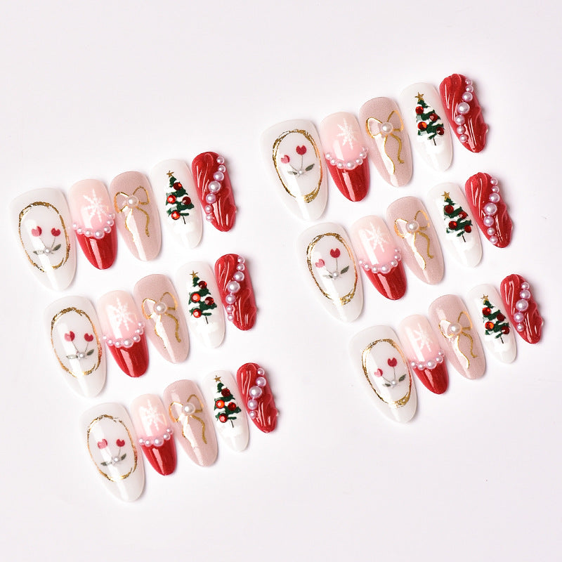 Festive-Themed Decorative Press-On Nail Art Set Stornfield