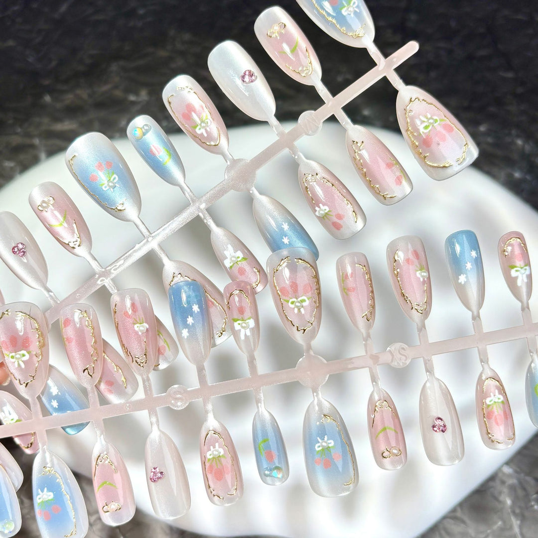 Artistic Floral-Design Press-On Nails 1790746009
