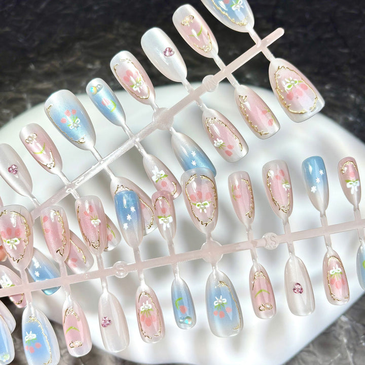Artistic Floral-Design Press-On Nails 1790746009