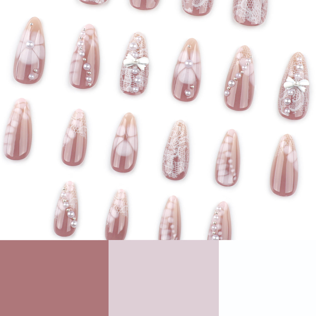 Artful Nail Extensions with Delicate Accents Stornfield