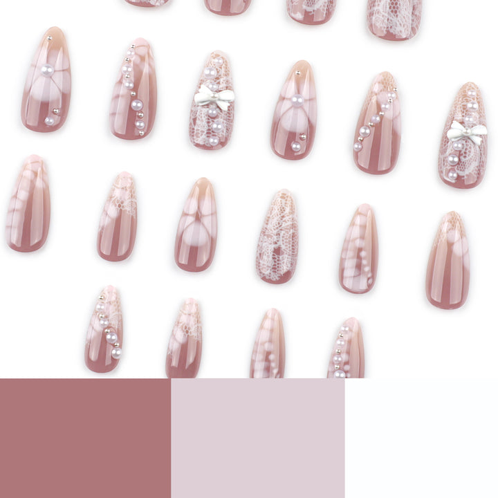 Artful Nail Extensions with Delicate Accents Stornfield