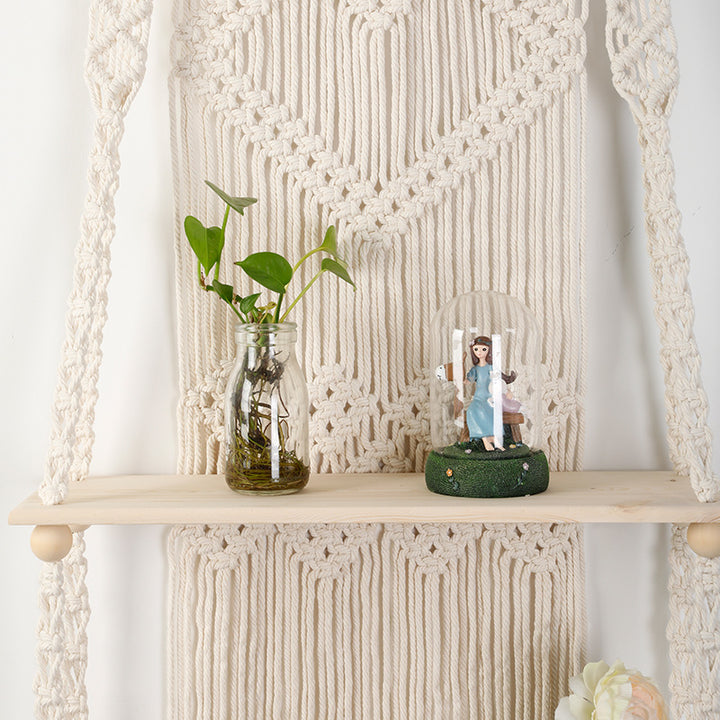 Macrame shelf with heart design Stornfield