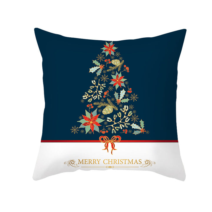 Decorative Holiday Throw Pillow Cover with Festive Ornament Print
