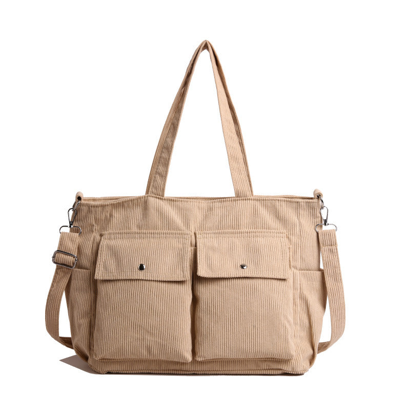 WoSpacious Corduroy Utility Tote Bag Stornfield