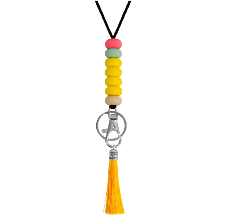 Colorful Beaded Keychain Lanyard with Tassel Stornfield
