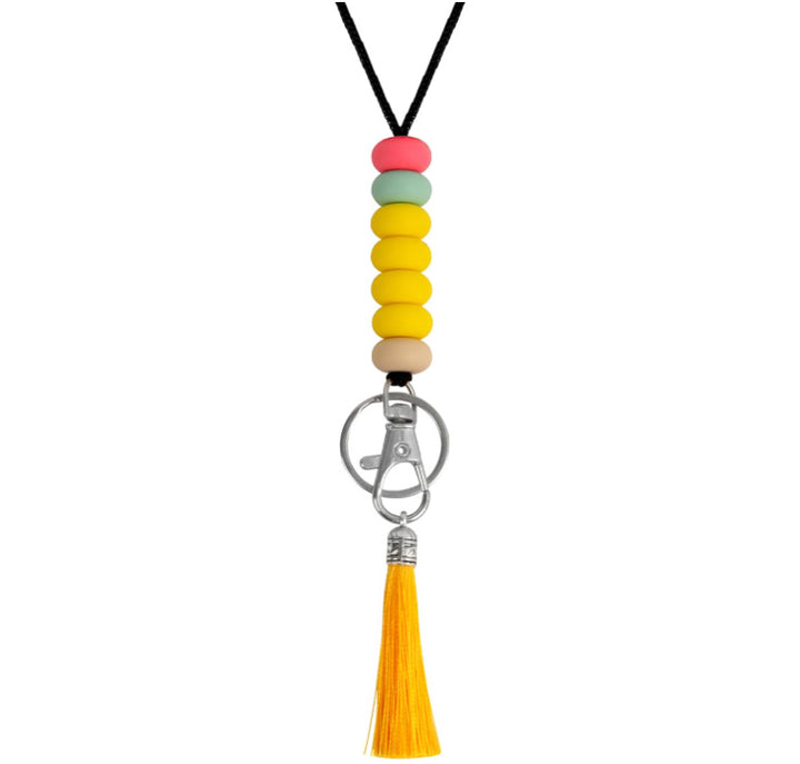 Colorful Beaded Keychain Lanyard with Tassel Stornfield