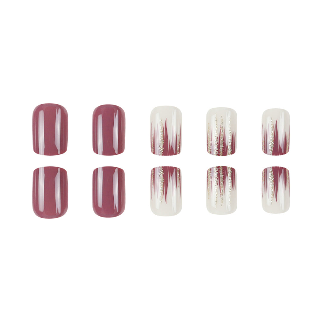 Elegant Glossy Nail Art Press-On Extensions Stornfield