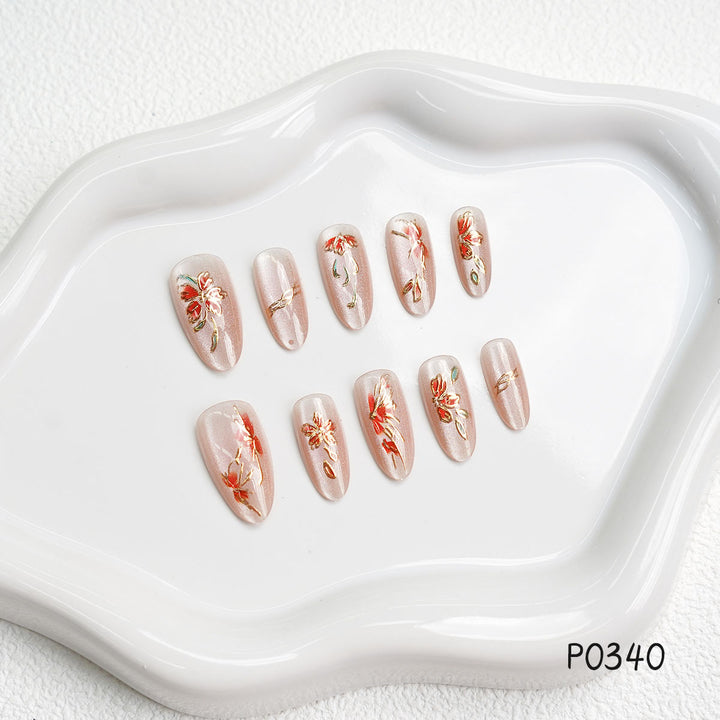 Floral Design Press-On Nail Set Stornfield