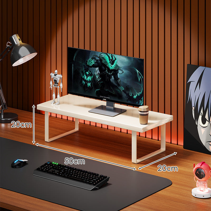 Solid Wood Monitor Riser with Minimal U-Frame Metal Legs